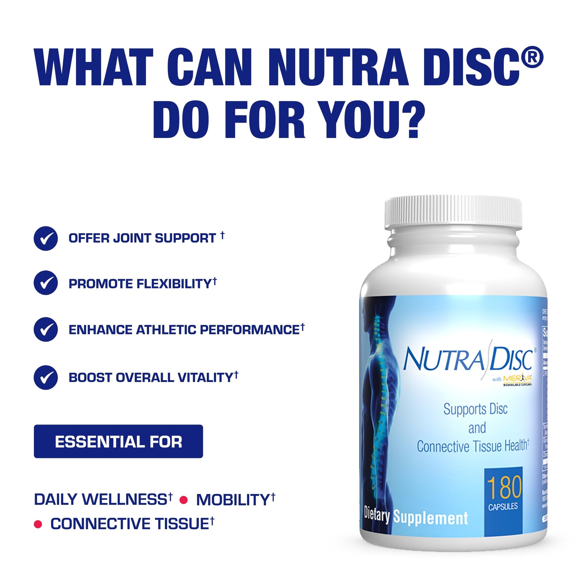 Nutra Disc & Joint Support - Clinically Formulated Cartilage, Ligament & Tendon Supplement with Meriva Curcumin, Glucosamine & Chondroitin - 90 Servings BritishVita | Premium UK Vitamins & Wellness Supplements