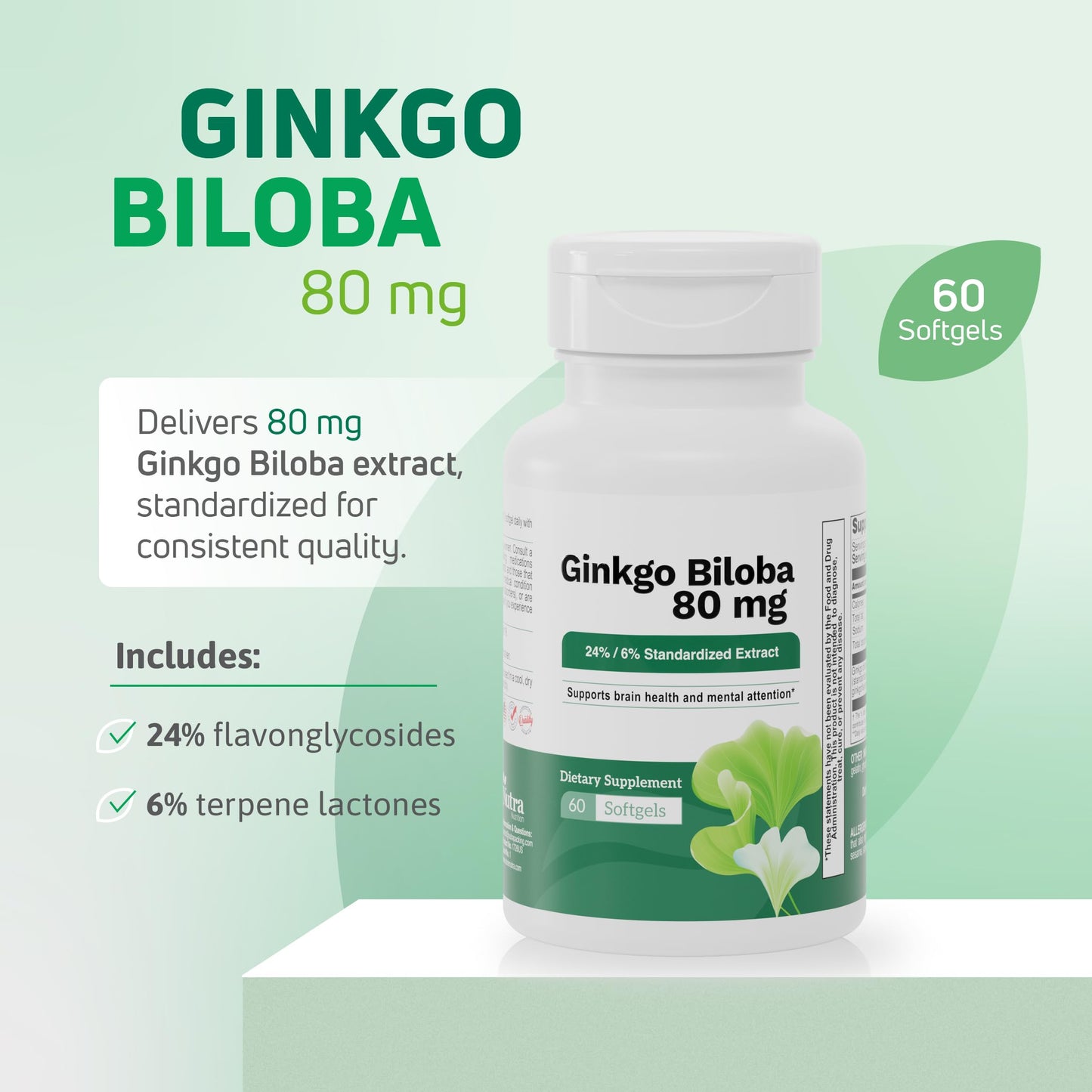 Nutra Nutrition Ginkgo Biloba 80 mg – Cognitive Support & Memory