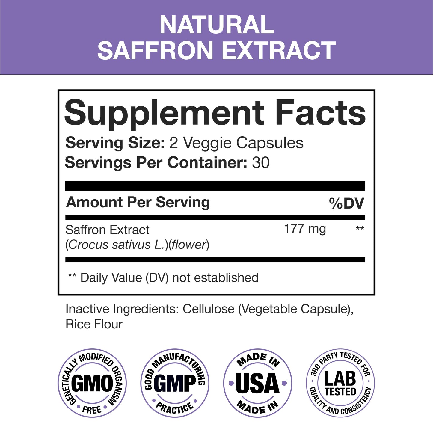 Nutra Simple Saffron 177mg – Pure Extract, Made in USA | Mood & Eye Support