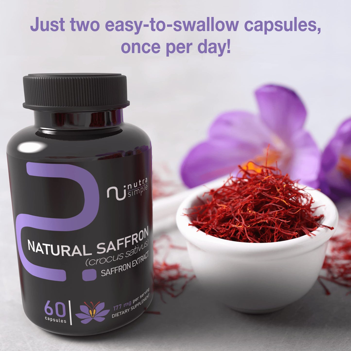 Nutra Simple Saffron 177mg – Pure Extract, Made in USA | Mood & Eye Support