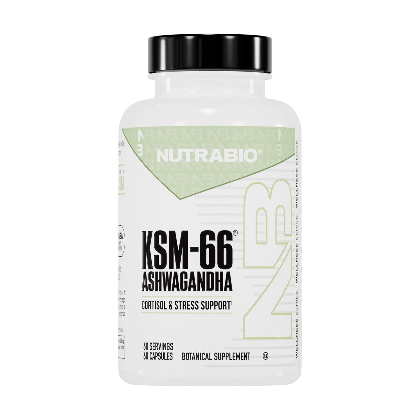 NutraBio Ashwagandha KSM-66 – Ashwagandha Herbal Supplement for Stress, Mood & Performance | 600 mg, 60 Capsules