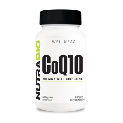 NutraBio CoQ10 with Bioperine 200mg – 60 Capsules | Healthy Heart Function & Cellular Energy