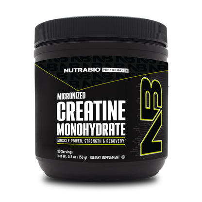 NutraBio Pure Micronized Creatine Monohydrate Powder – Unflavored, 150 g
