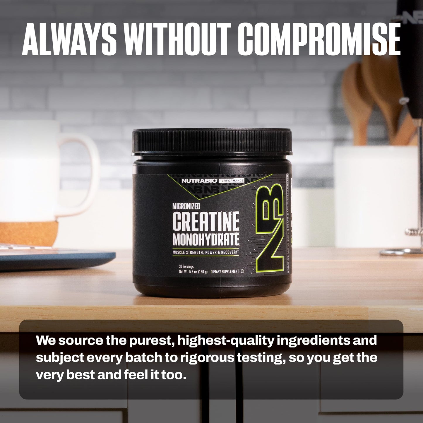 NutraBio Pure Micronized Creatine Monohydrate Powder – Unflavored, 150 g