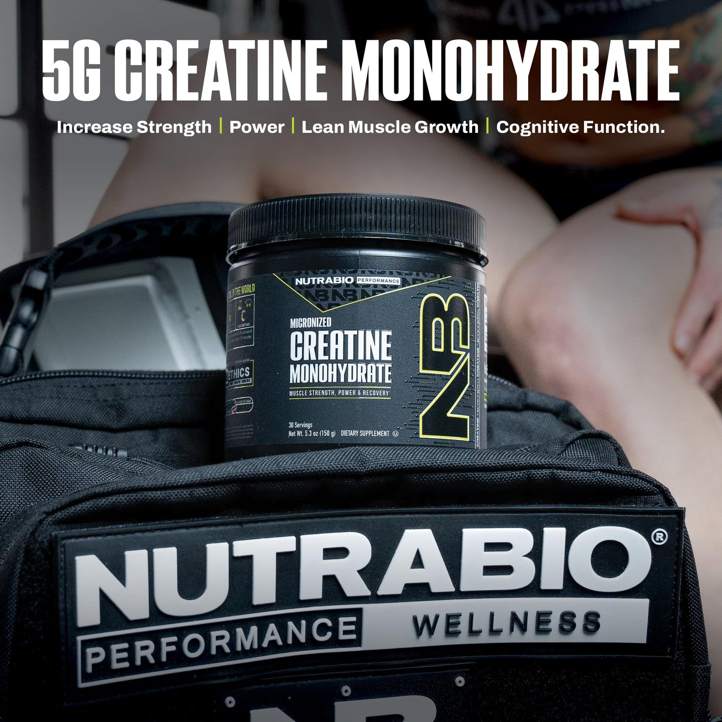 NutraBio Pure Micronized Creatine Monohydrate Powder – Unflavored, 150 g