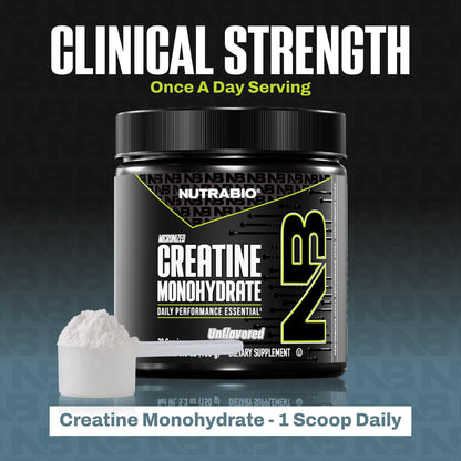 NutraBio Pure Micronized Creatine Monohydrate Powder – Unflavored, 150 g