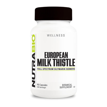 NutraBio European Milk Thistle Supplement 241mg – 90 Capsules | Antioxidant Support