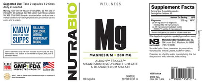 NutraBio Magnesium Glycinate + D-Magnesium Malate | Sleep Support (Pack of 2)