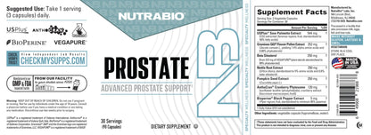 NutraBio Prostate - Advanced Prostate Support | Inflammation & Antioxidant Defense (90 Capsules)