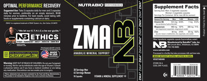 NutraBio ZMA Zinc Magnesium Supplements for Men & Women | Sleep, Recovery & Immune Support 90 Count