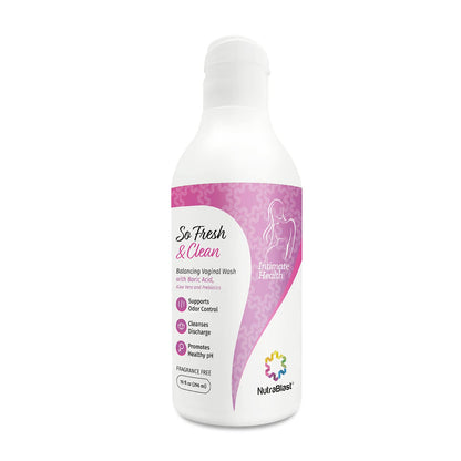 NutraBlast So Fresh & Clean – pH-Balanced Feminine Wash with Boric Acid (10 fl oz)