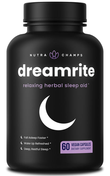 NutraChamps 10-in-1 Natural Sleep Aids for Adults – Melatonin, Lemon Balm, Chamomile, Valerian