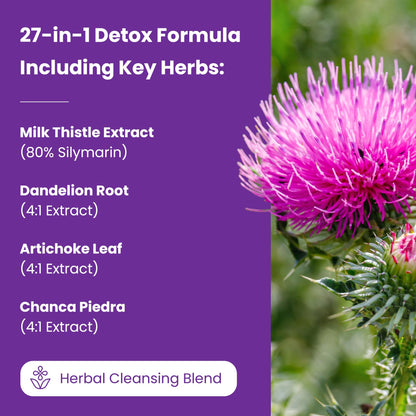 NutraChamps Liver Cleanse Detox & Repair Formula - 20+ Herbs - 60 Capsules