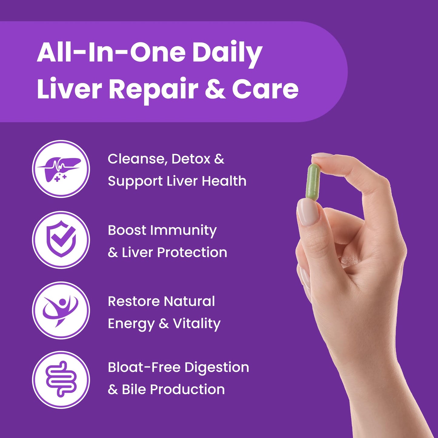 NutraChamps Liver Cleanse Detox & Repair Formula - 20+ Herbs - 60 Capsules