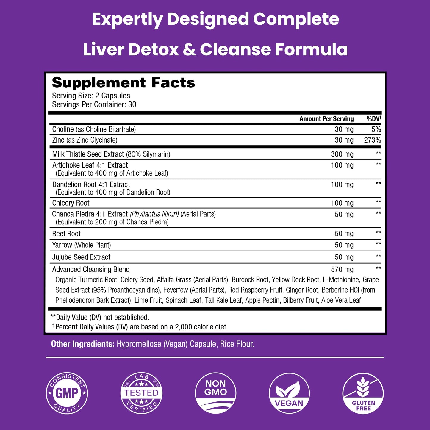 NutraChamps Liver Cleanse Detox & Repair Formula - 20+ Herbs - 60 Capsules