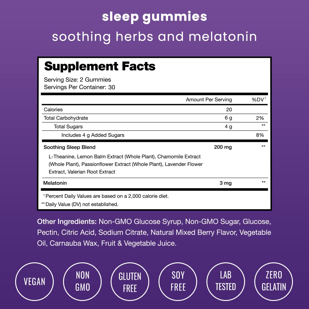 NutraChamps Sleep Gummies for Adults & Kids – Melatonin, Vegan, 120 Gummies (3mg/1.5mg/6mg) Pack of 2