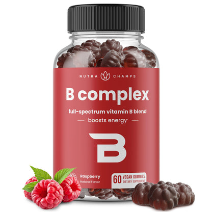NutraChamps Vitamin B Complex Gummies – B Vitamins for Energy, Focus & Mood