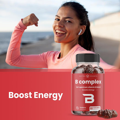 NutraChamps Vitamin B Complex Gummies – B Vitamins for Energy, Focus & Mood