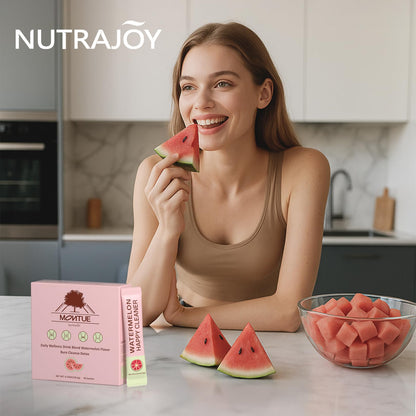 NUTRAJOY Happy Cleaner Gut Health Probiotic Powder - Watermelon Flavor, for Women, 30 Servings