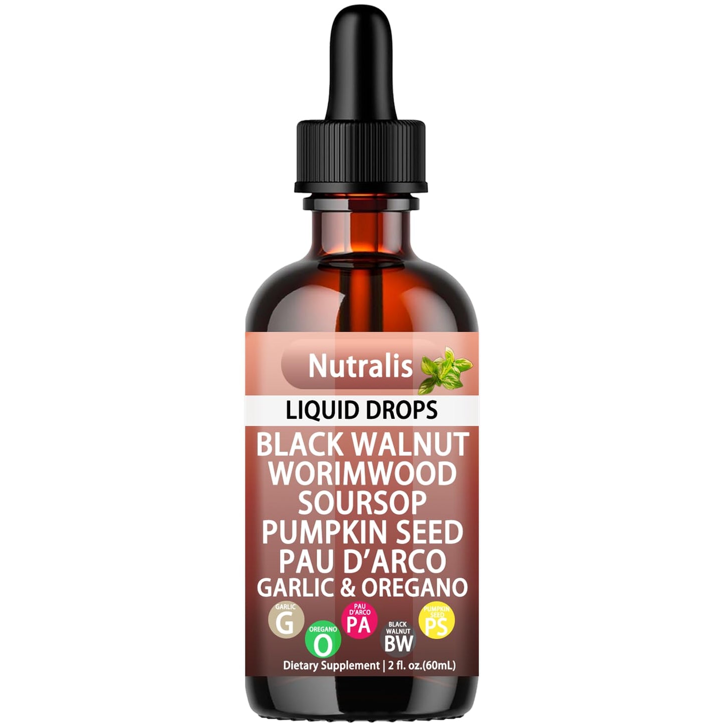 Nutralis Black Walnut Wormwood Gut Cleanse – Liquid Drops for Digestive Health