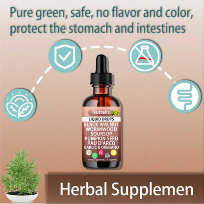 Nutralis Black Walnut Wormwood Gut Cleanse – Liquid Drops for Digestive Health