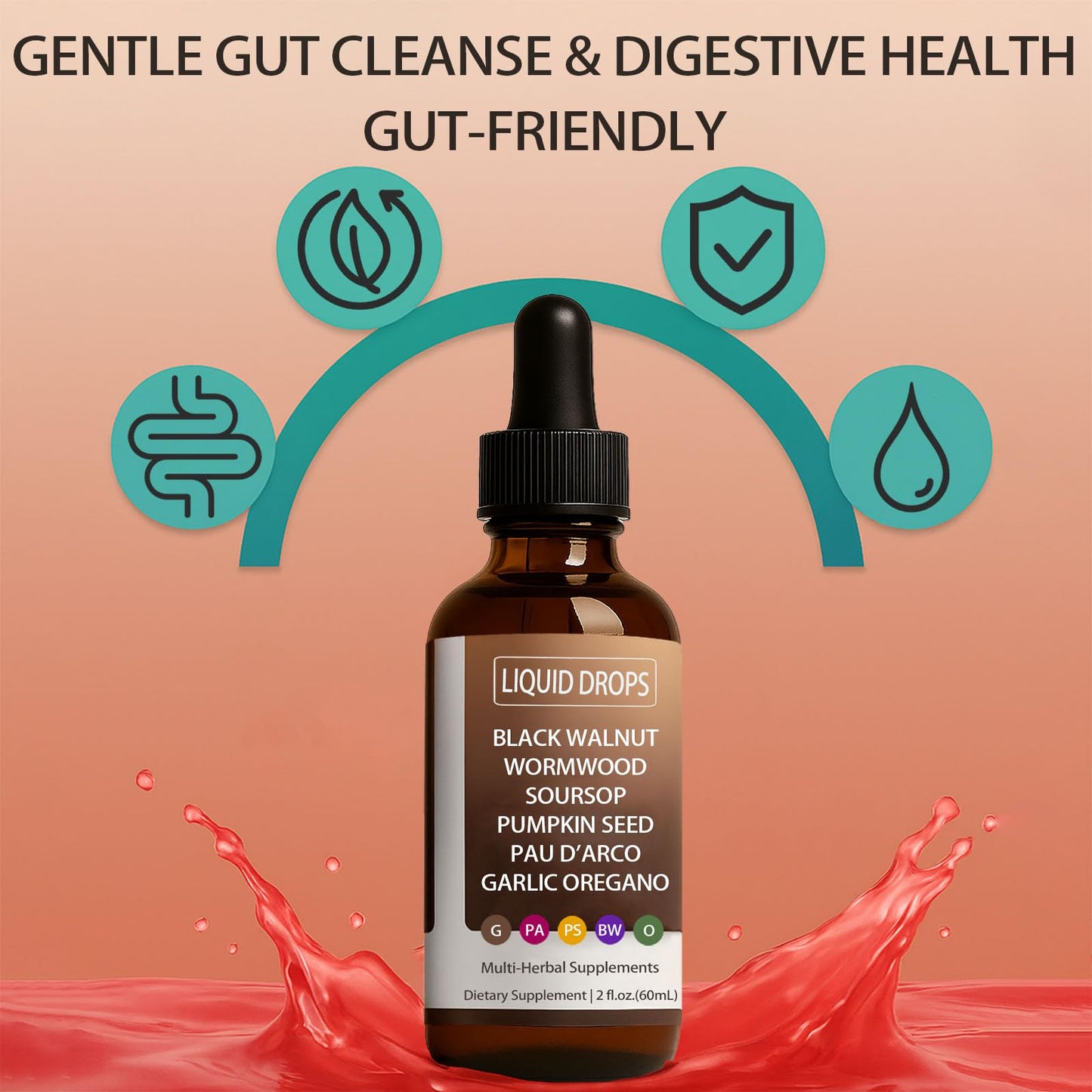 Nutralis Black Walnut Wormwood Gut Cleanse Liquid Drops – Digestive Health & Energy