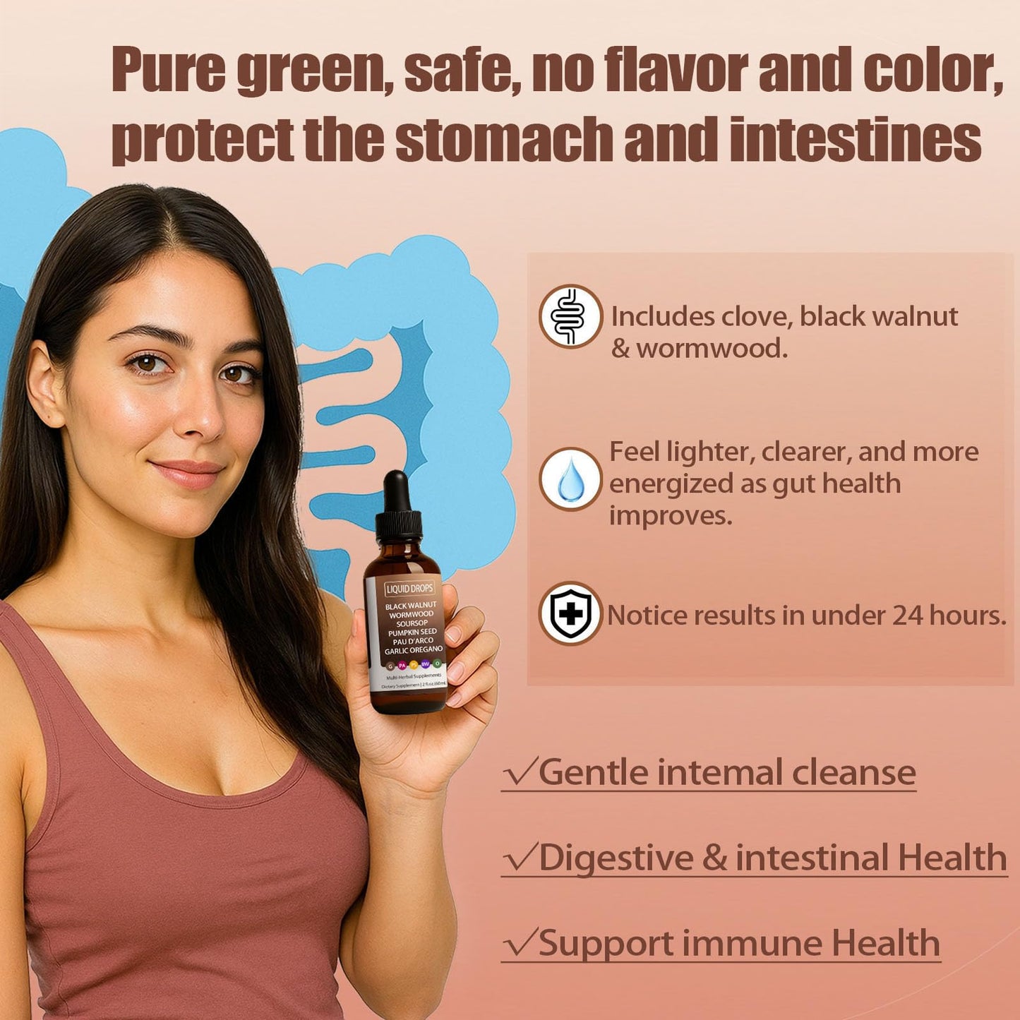 Nutralis Black Walnut Wormwood Gut Cleanse Liquid Drops – Digestive Health & Energy