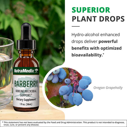 NutraMedix Barberry Immune Support & Antioxidants - Liquid Oregon Grape Root Extract (1oz/30ml)