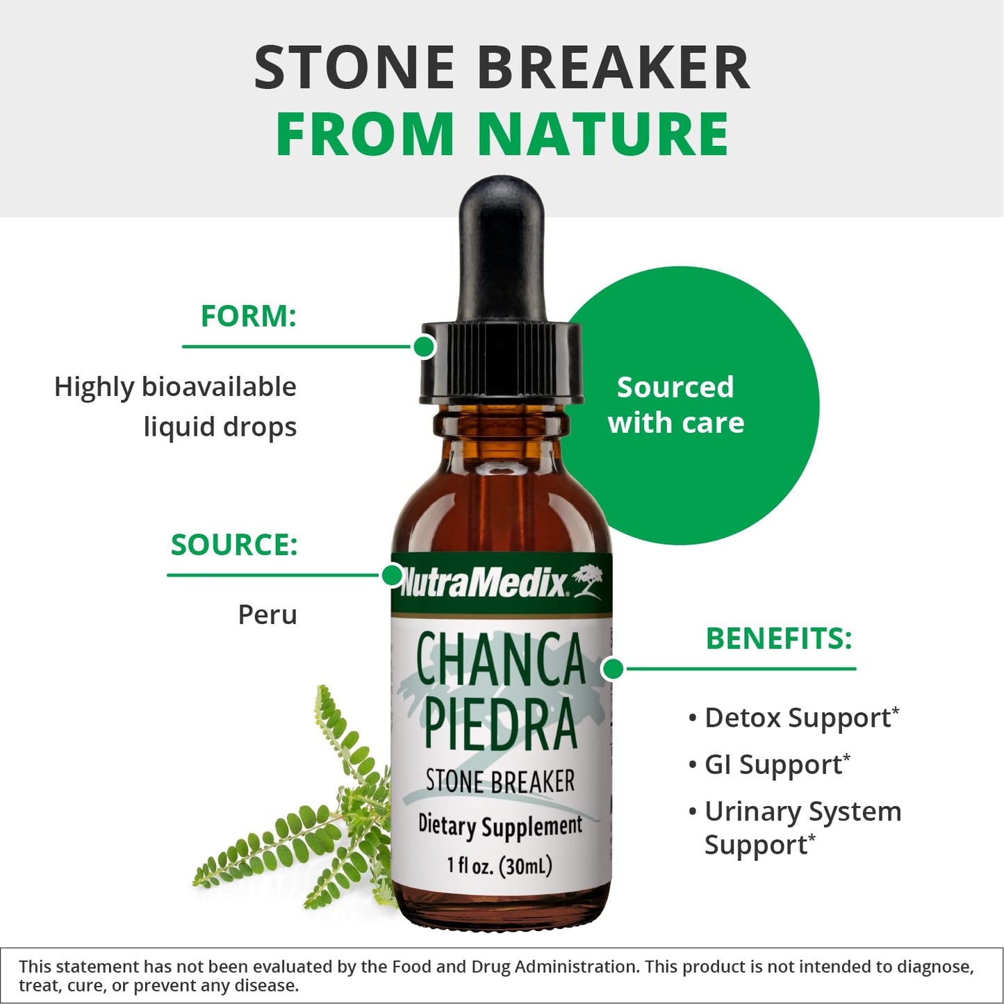 NutraMedix Chanca Piedra Drops – Kidney & Liver Health (1oz/30ml) Pack of 2