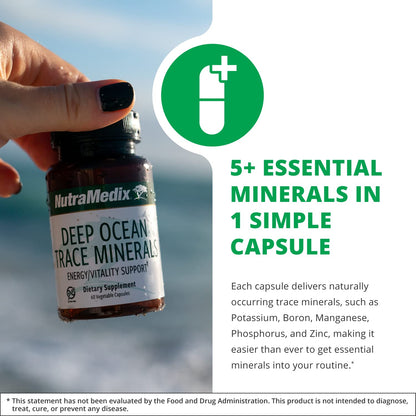 NutraMedix Deep Ocean Trace Minerals 1,000mg – Electrolyte Support & Essential Minerals (60 Capsules)