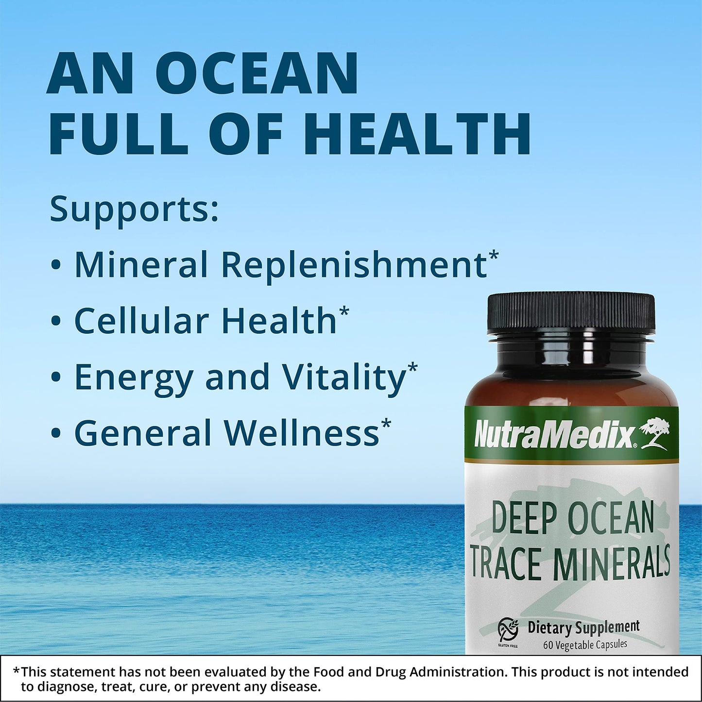 NutraMedix Deep Ocean Trace Minerals 1,000mg – Electrolyte Support & Essential Minerals (60 Capsules)