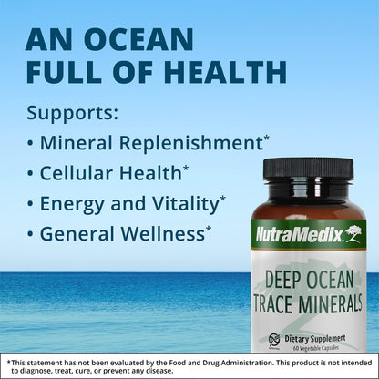 NutraMedix Deep Ocean Trace Minerals 1,000mg – Electrolyte Support & Essential Minerals (60 Capsules)