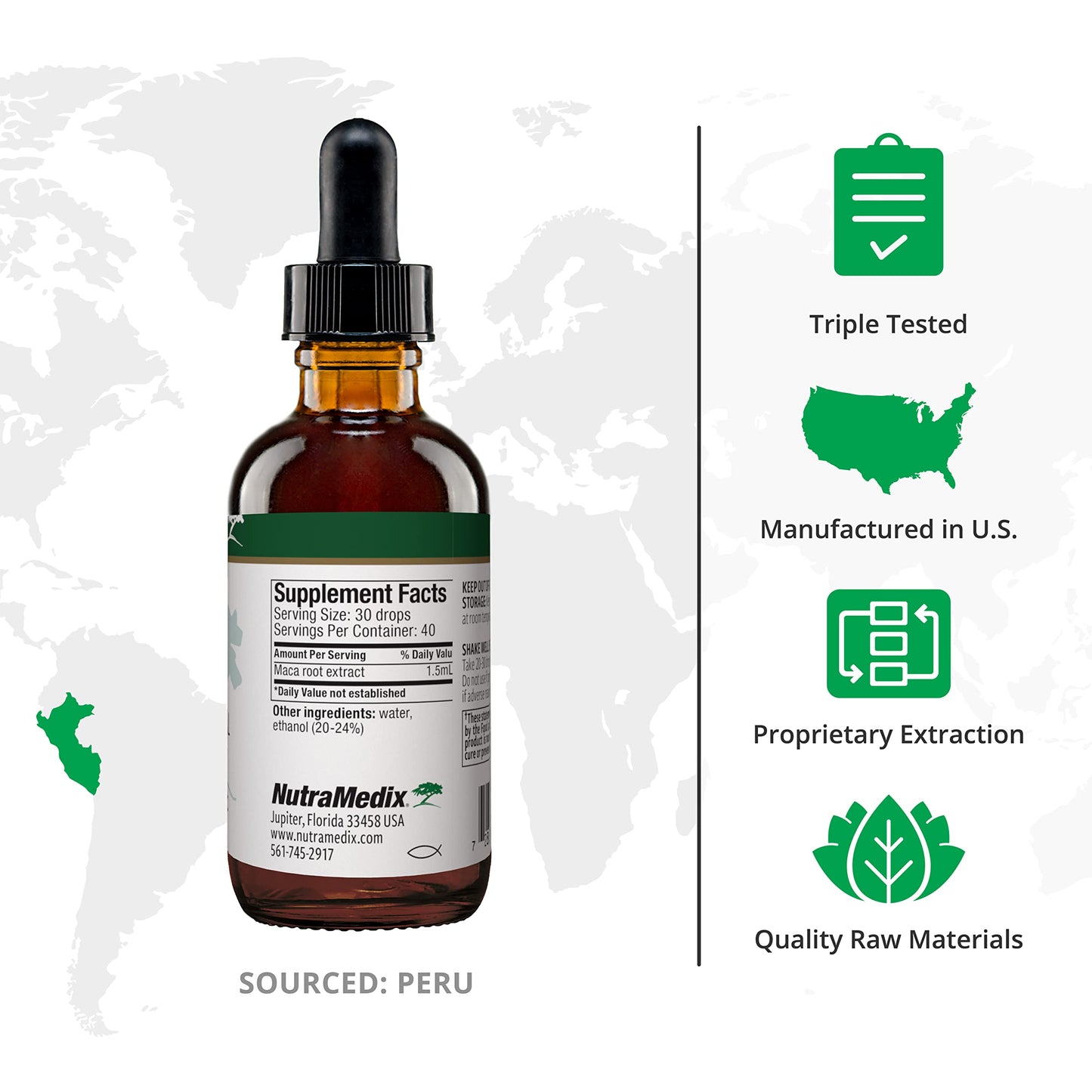 NutraMedix Maca Liquid Tincture – Mood Support Drops (2oz/60ml) | Peruvian Maca Root