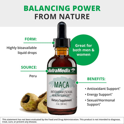 NutraMedix Maca Liquid Tincture – Mood Support Drops (2oz/60ml) | Peruvian Maca Root