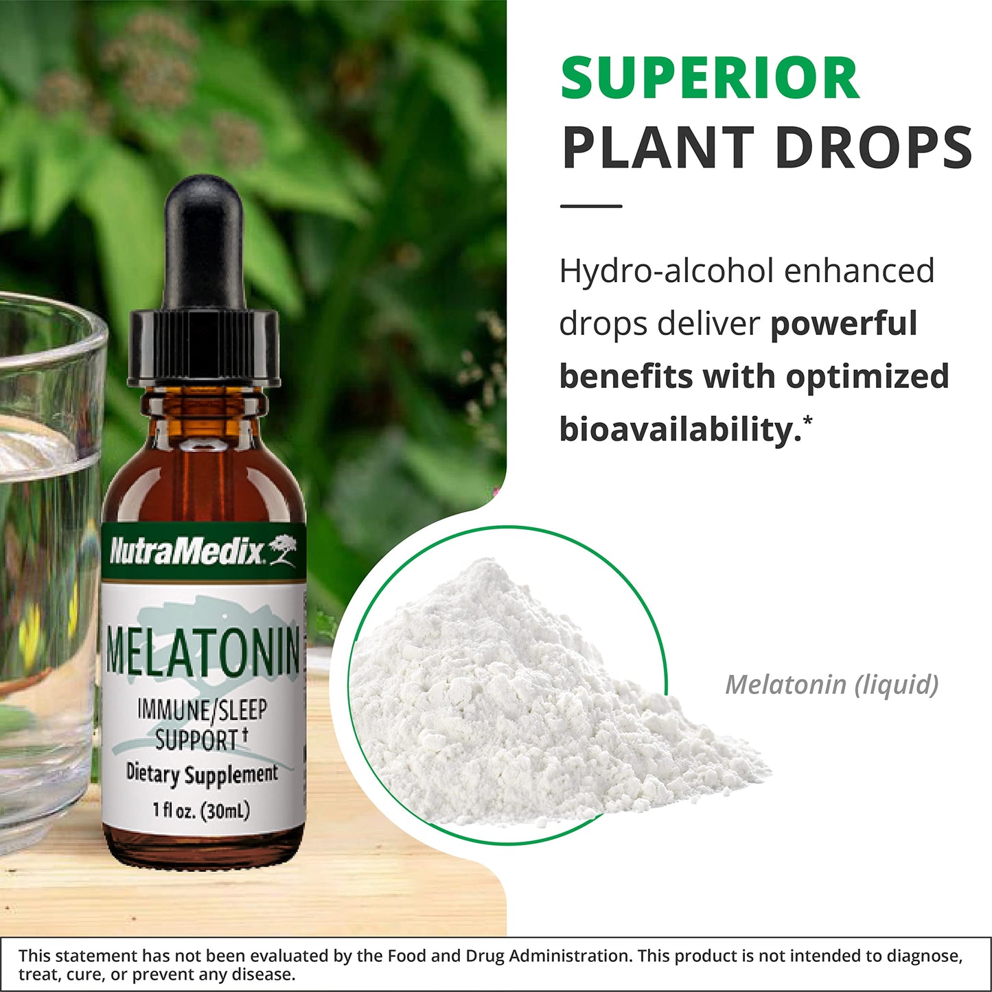 NutraMedix Melatonin Night Time Drops - Sleep Support for Occasional Sleeplessness (1oz/30ml) Pack of 2