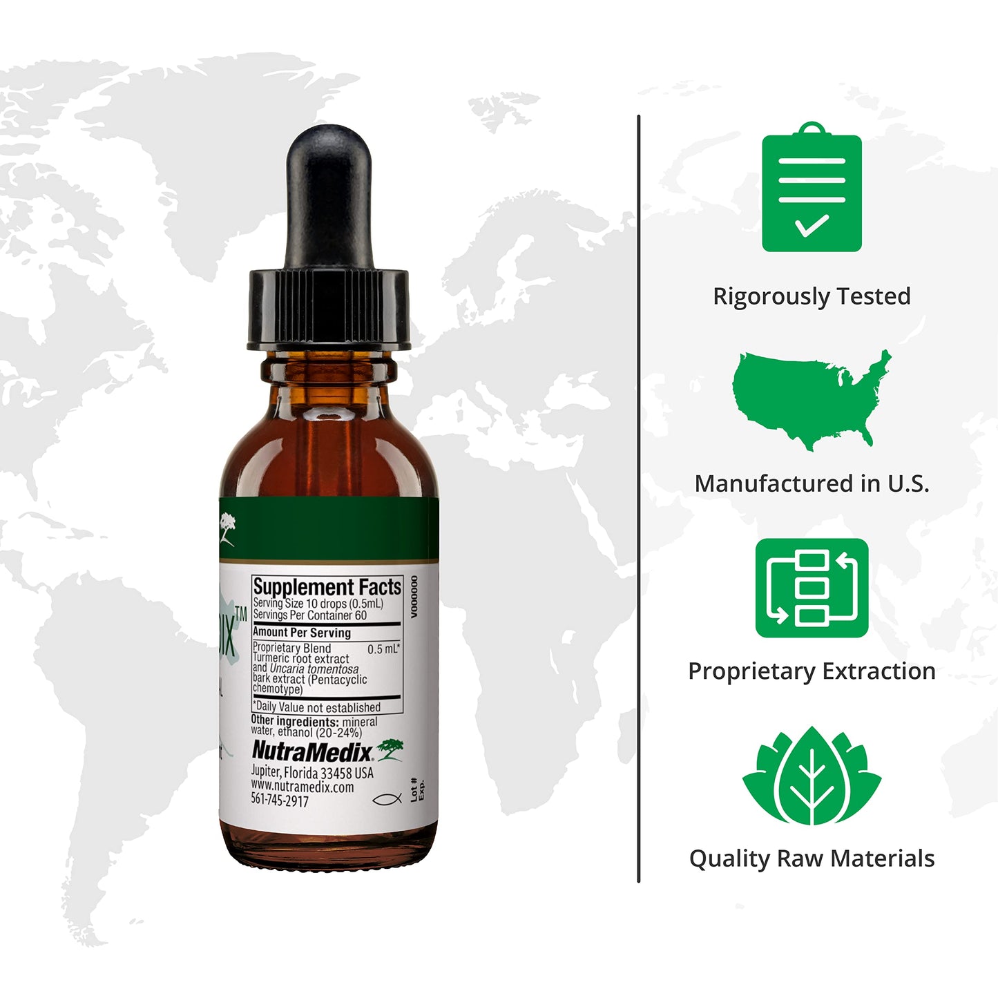NutraMedix MoodMedix Liquid Drops – Mood & Immune Support with Cat's Claw & Turmeric (1oz)