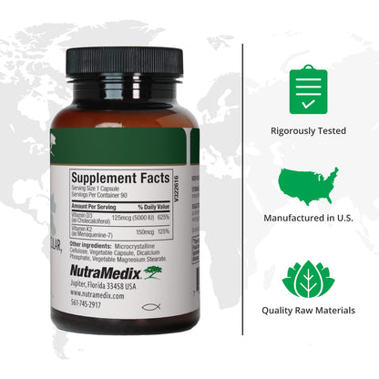 NutraMedix Vitamin D3 & K2 Immune Support for Heart Health and Calcium Metabolism (90 Capsules)