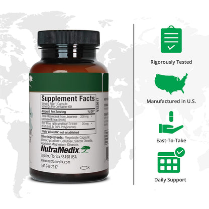 NutraMedix Resveratrol Capsules – Bioavailable Antioxidants from Red Wine Extract & Grape Skins (60 Capsules)