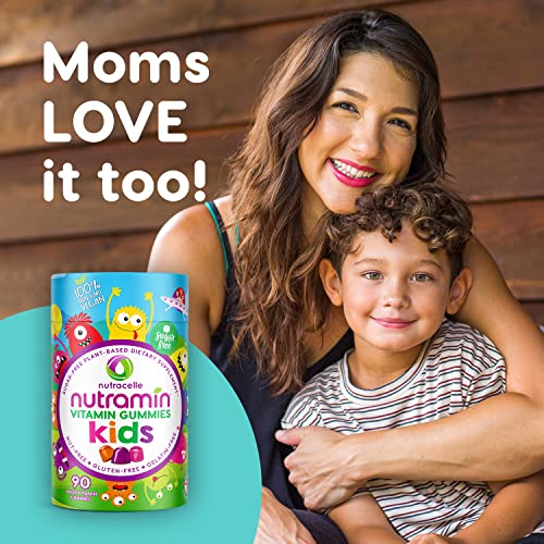 NUTRAMIN Sugar-Free Vegan Gummy Multivitamins for Kids – 90 Count Bottle | Nutracelle