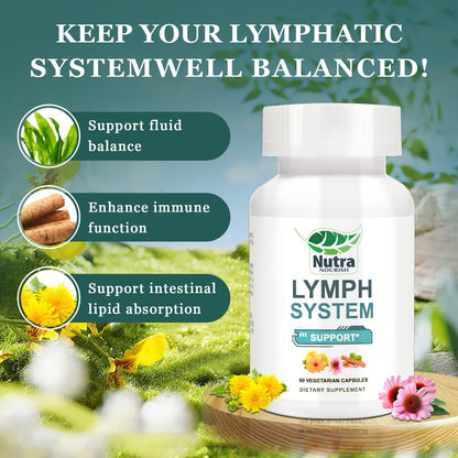 NutraNourish Lymphatic Drainage Supplement with Dandelion, Echinacea & Bromelain Extracts - Lymph System Support for Men and Women - 60 Count Bottles