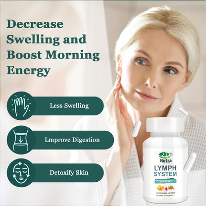 NutraNourish Lymphatic Drainage Supplement with Dandelion, Echinacea & Bromelain Extracts - Lymph System Support for Men and Women - 60 Count Bottles