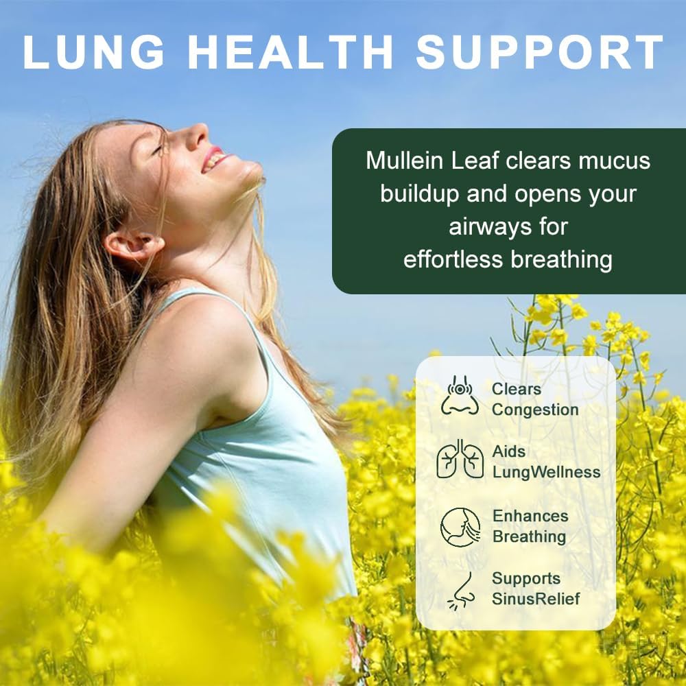 NutraNourish Mullein Gummies for Lung Detox – 1000mg Mullein Leaf Extract, Vegan Pear Flavor, Respiratory, Digestive & Immune Support