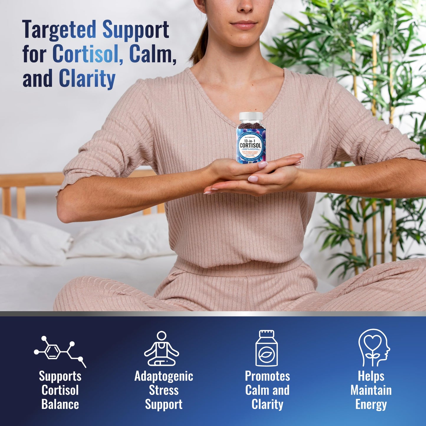 NutraPep Cortisol Gummies for Women & Men — 13-in-1 Cortisol Reducer (Vegan, Sugar Free)