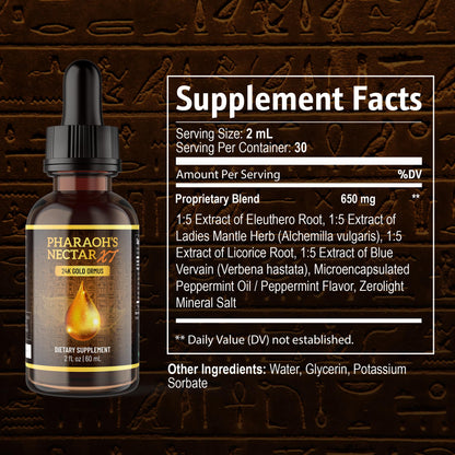 Nutraville Ultra-Pure 24K Monoatomic Gold Ormus – Pharaoh's Nectar XT | Third Eye Activation & Pineal Support