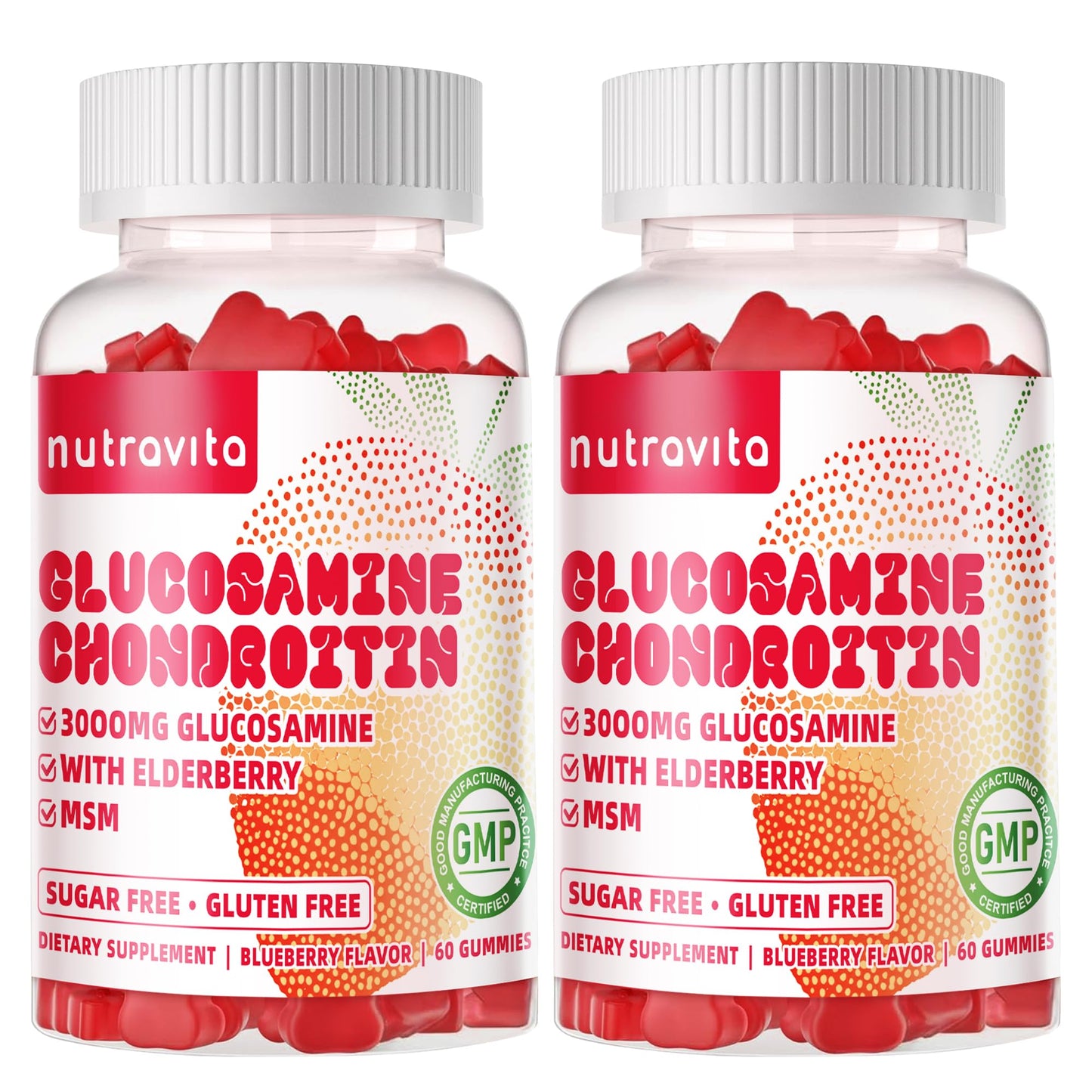 Nutravita Glucosamine Chondroitin Gummies with MSM & Elderberry – Joint Support