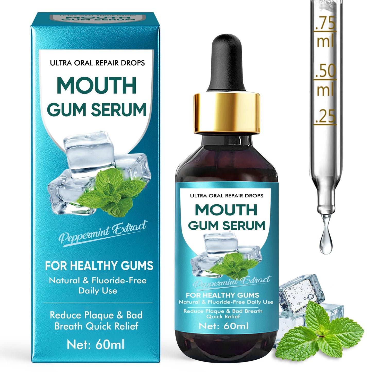 Nutravita Gum Restore Drops - Gum Repair for Receding Gums, Bad Breath & Fresh Breath, 60ML