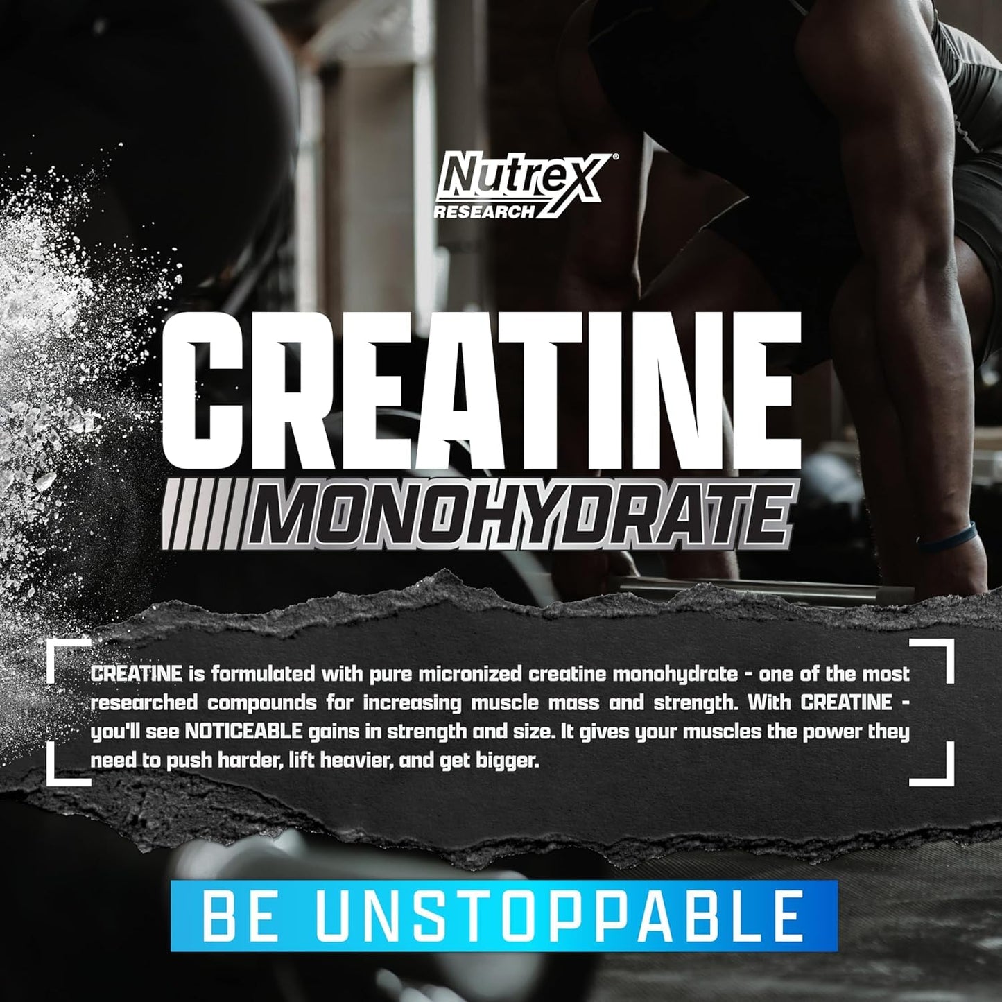 Nutrex Ultra Pure Creatine Monohydrate Powder Unflavored – 5g Micronized, 80 Servings