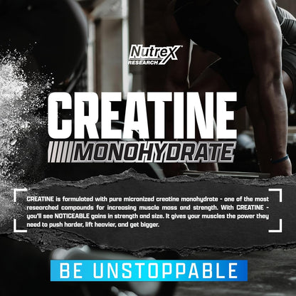 Nutrex Ultra Pure Creatine Monohydrate Powder Unflavored – 5g Micronized, 80 Servings