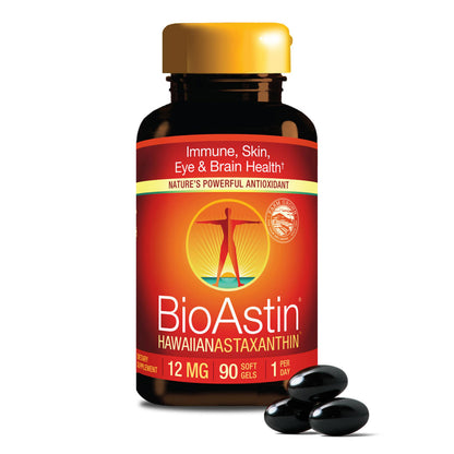Nutrex Hawaii BioAstin Hawaiian Astaxanthin 4mg, 60 Softgels – Farm-Direct Premium Antioxidant for Eyes, Skin, Joints & Immune Health