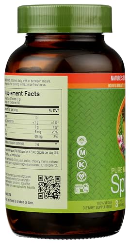 Nutrex Hawaii Pure Hawaiian Spirulina 1000 mg Spearmint Tablets – 180 Count | Vegan